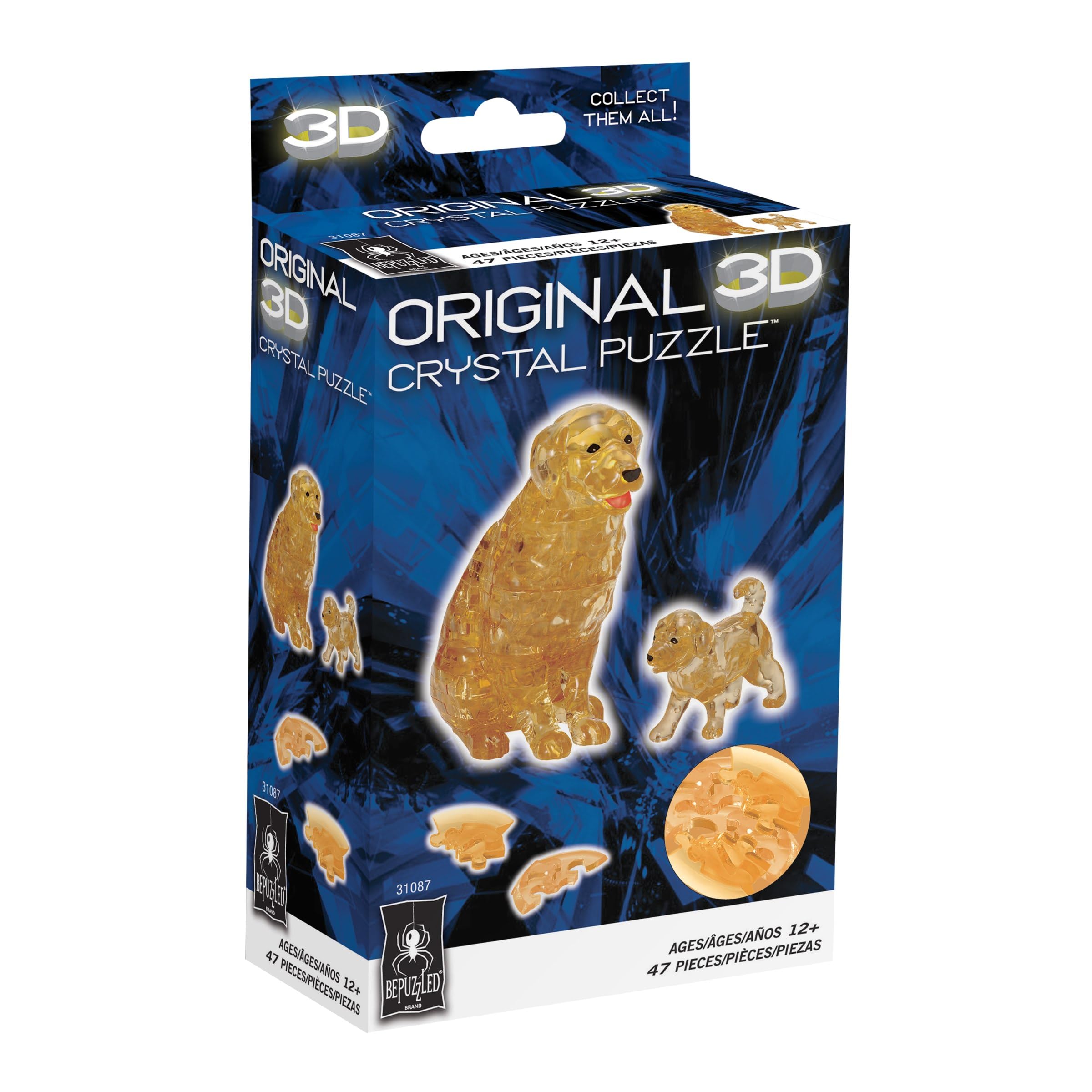 Amazon | 3Dクリスタルパズル 犬と子犬:47ピース | 立体パズル